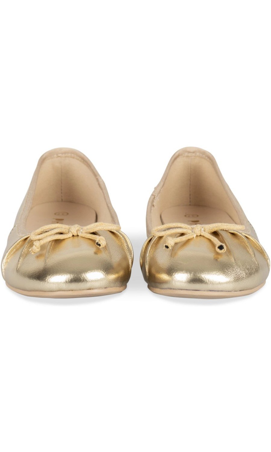 Ballerines métallisées bout froncé dorées