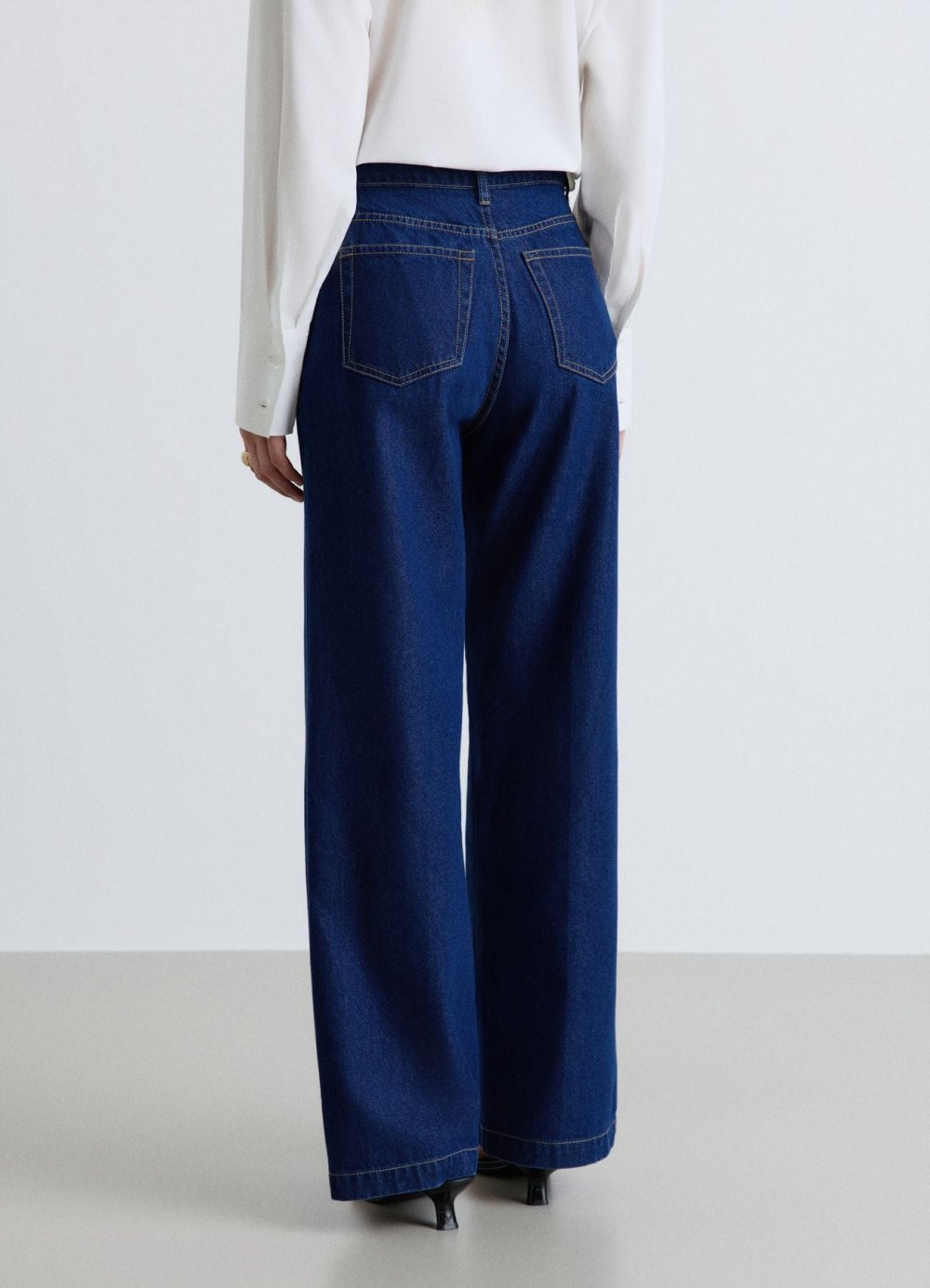 Jean palazzo taille haute b boutonat