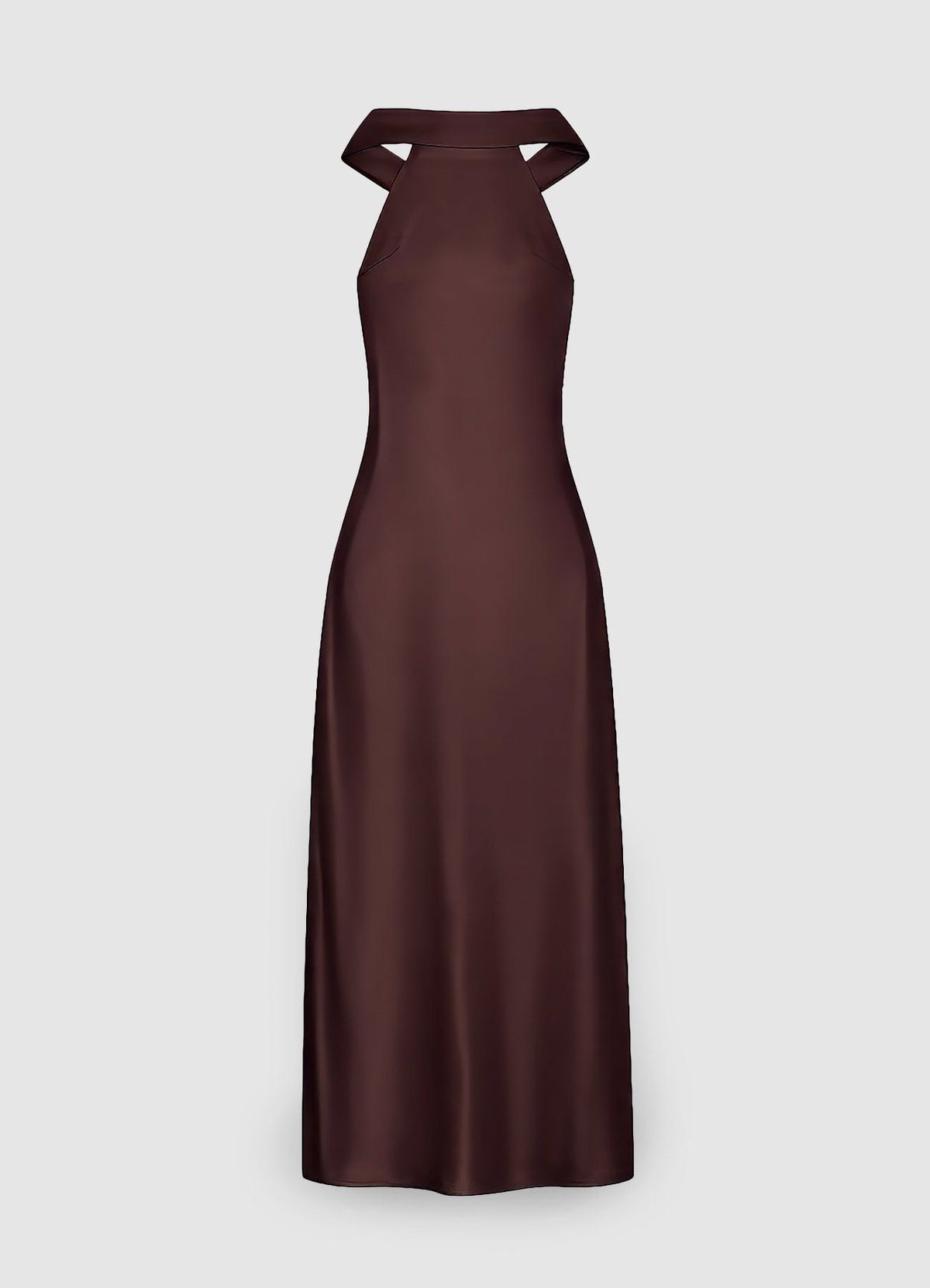 Halter-neck maxi dress with bow