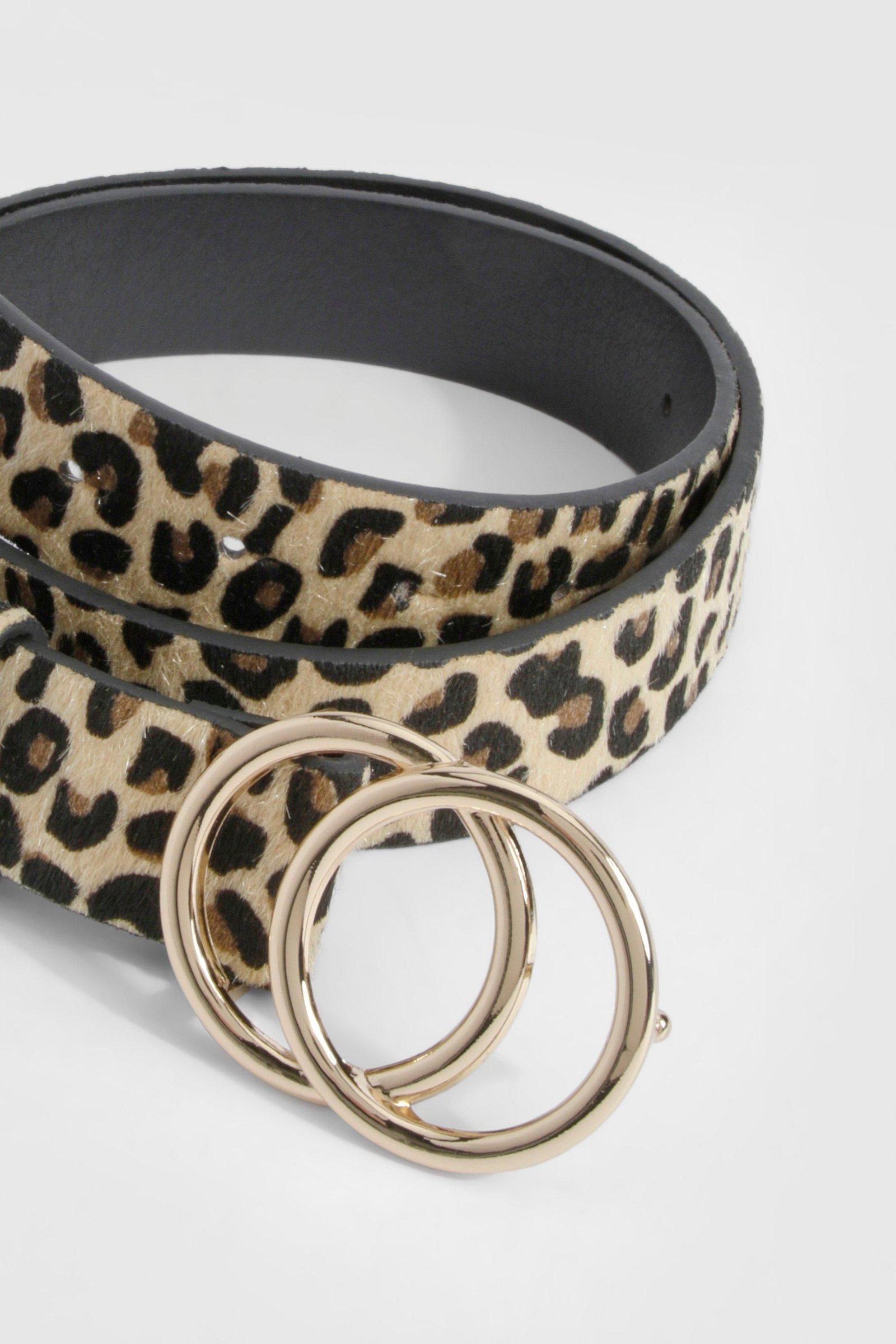 Leopard double-ring belt