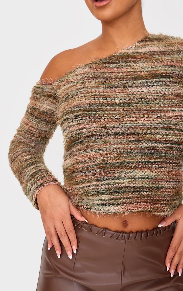 Haut asymétrique rayé texturé - Petite