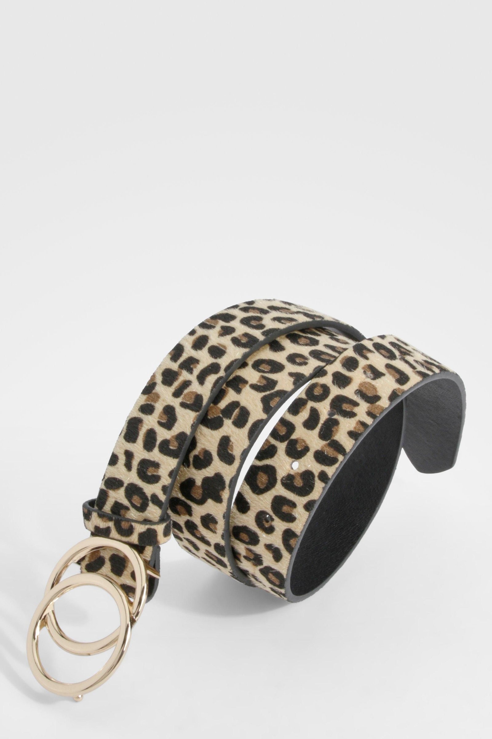 Leopard double-ring belt