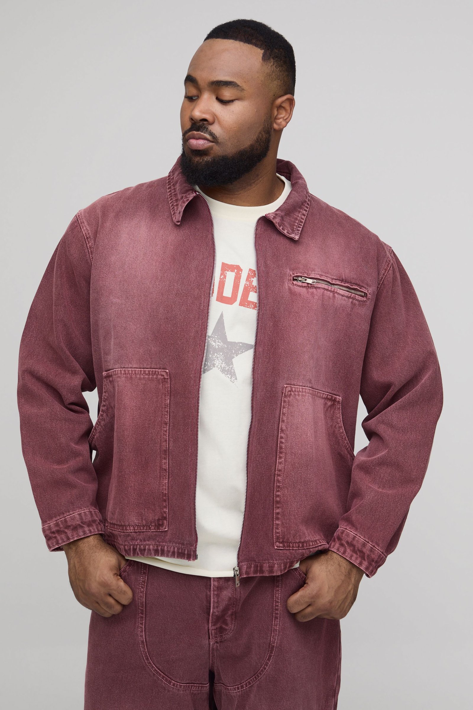 Veste Harrington En Jean À Appliqués Western Overdye Plus