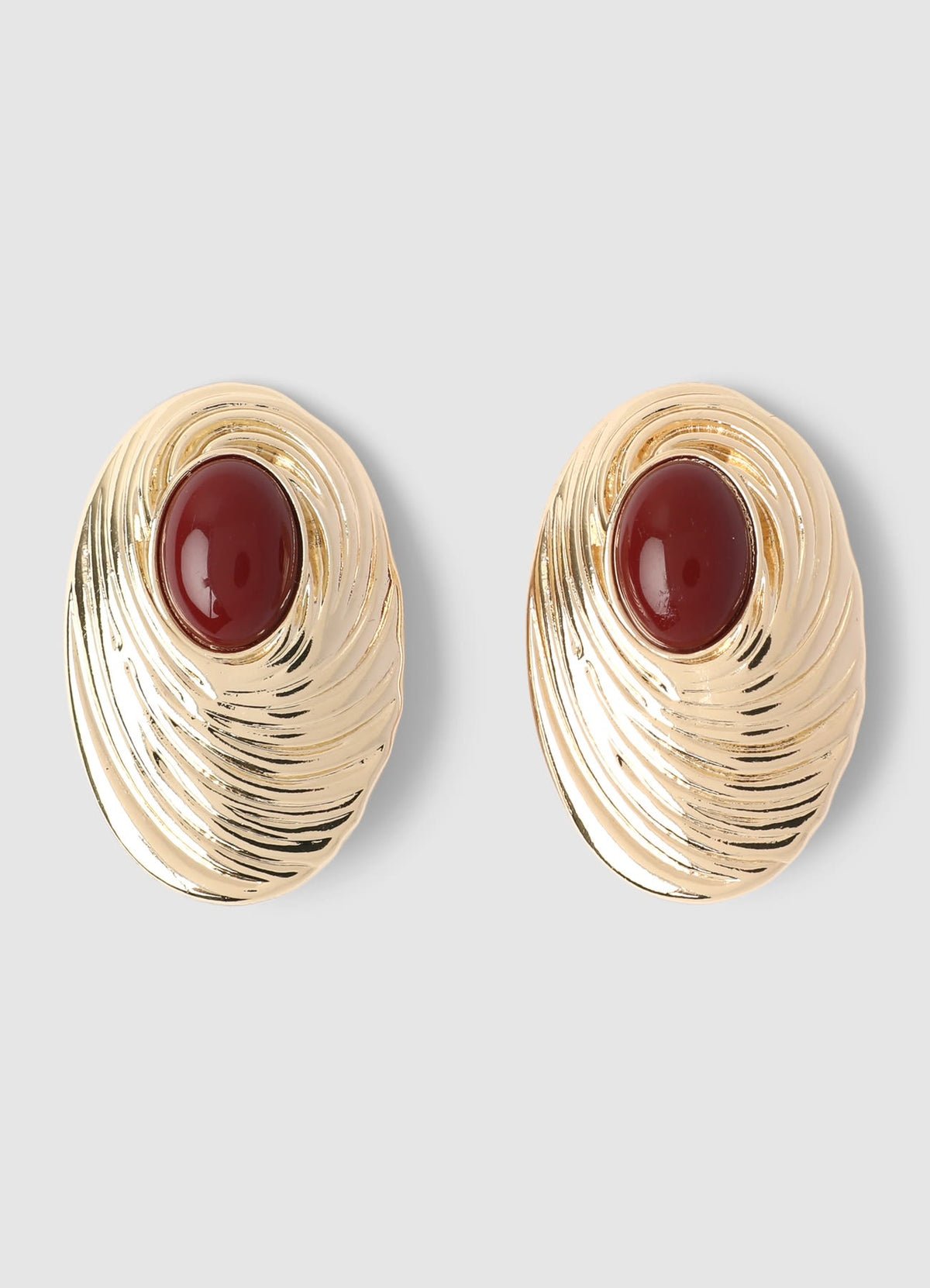 Boucles d'oreilles ovales à pierre