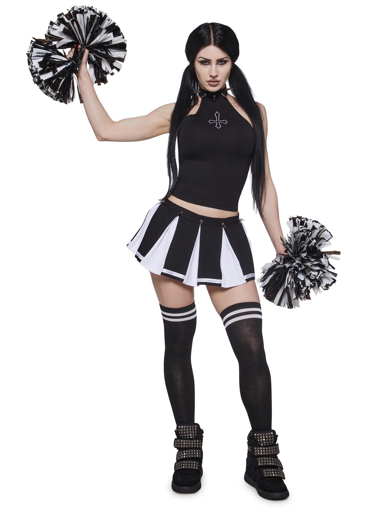 Déguisement de pom-pom girl gothique