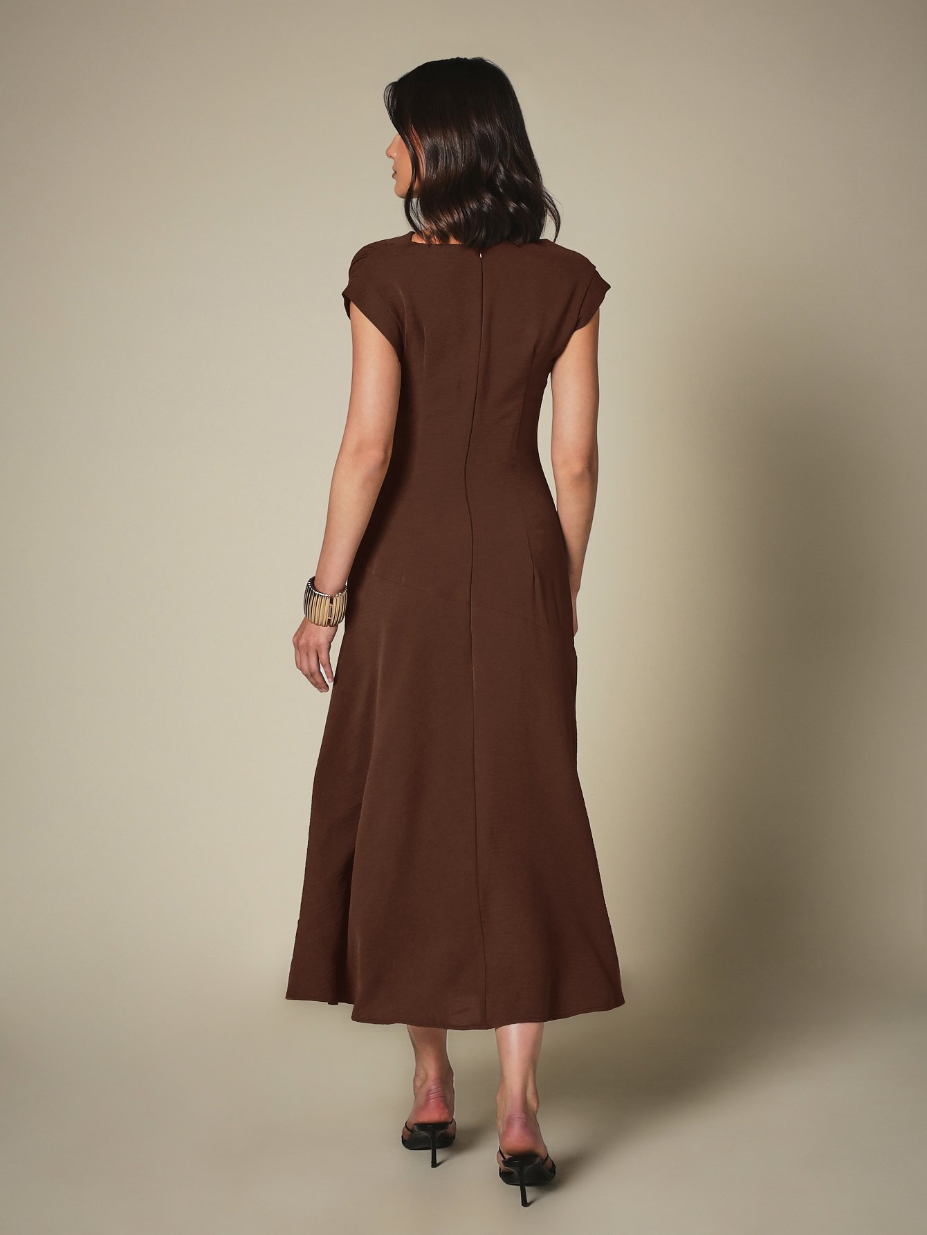 Robe midi col drapé b kmam 9sar