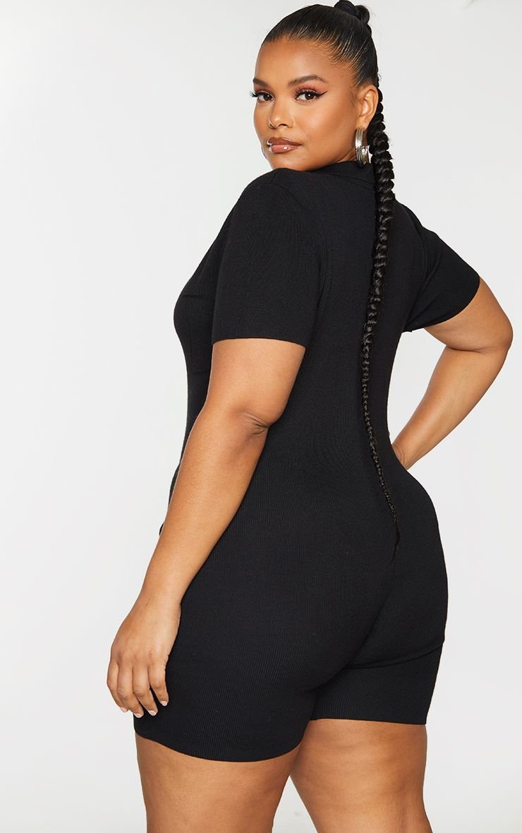 Combinaison col chemise maille fine - Grande taille