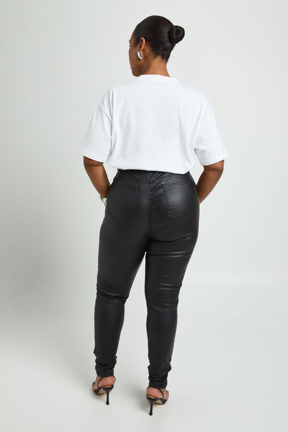 Jean skinny taille haute enduit - Grande taille