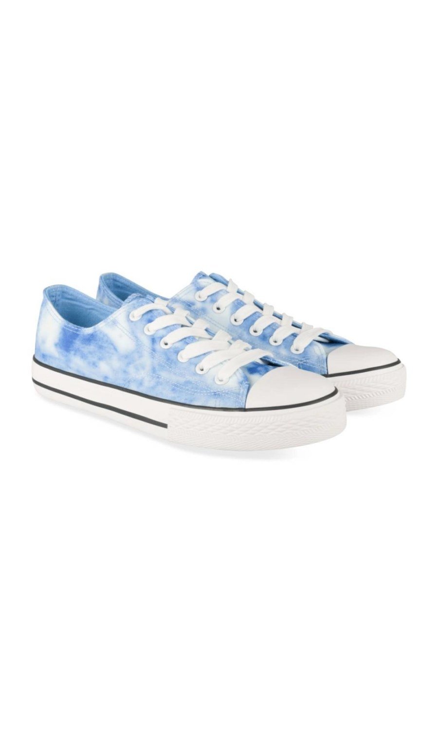 Sky blue tie-dye canvas sneakers