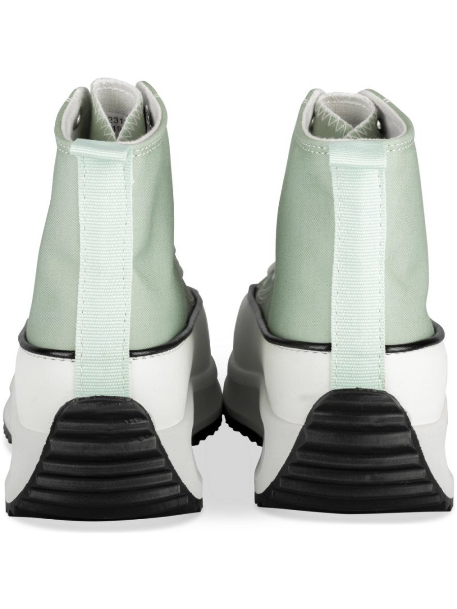 Mint green high-top platform sneakers
