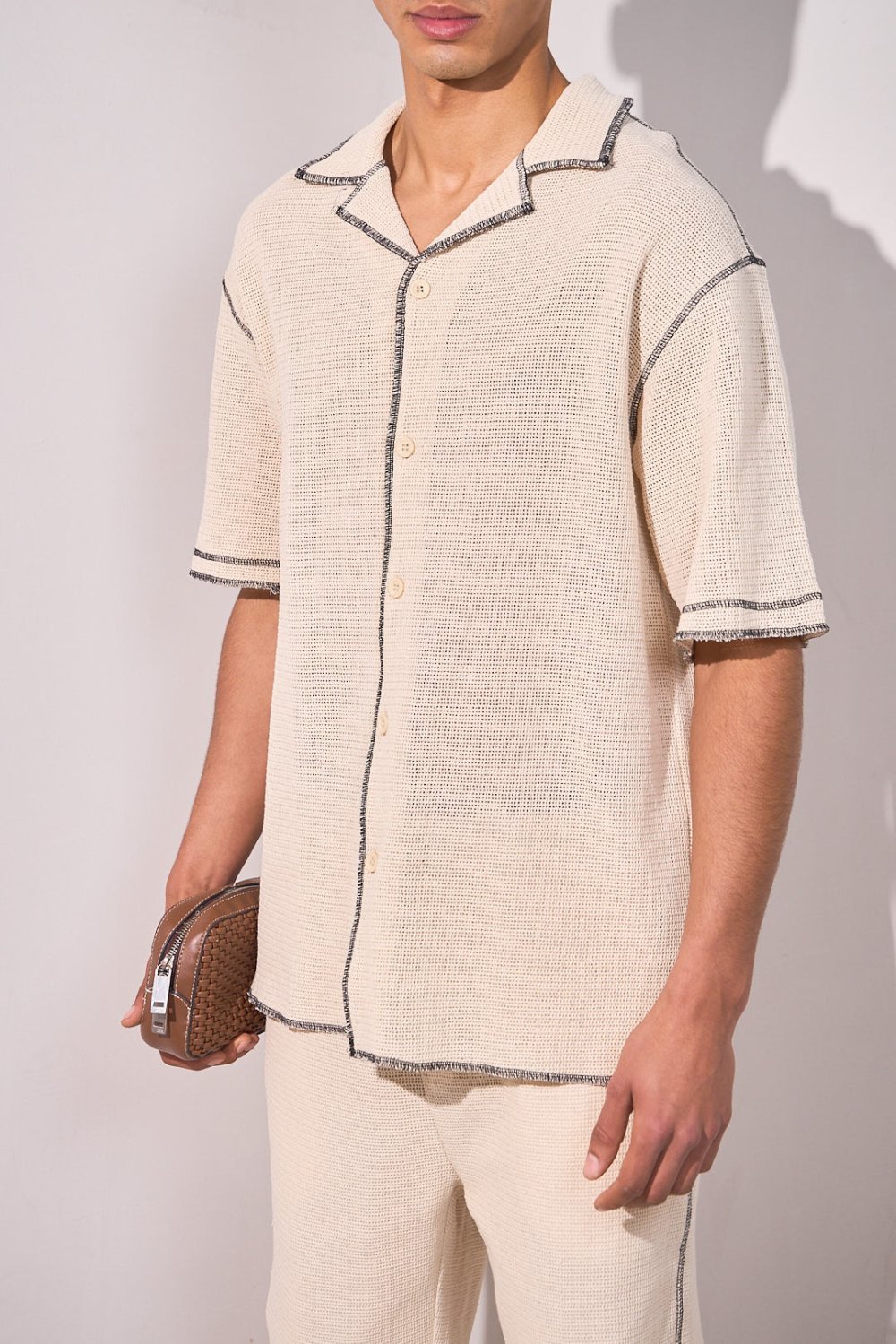 Ensemble chemise w short b khyata joj lwan beige