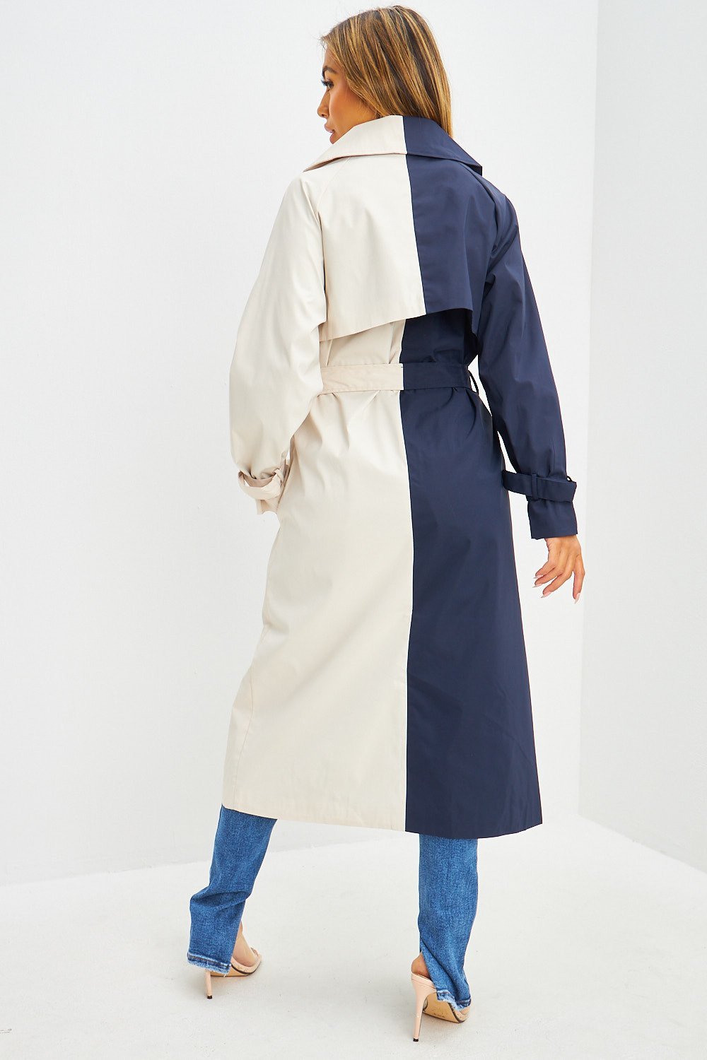 Trench twil b jouj lwan beige w bleu marine