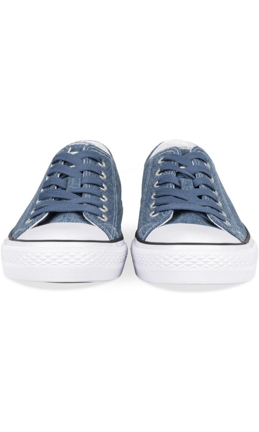 Denim-look canvas low-top sneakers