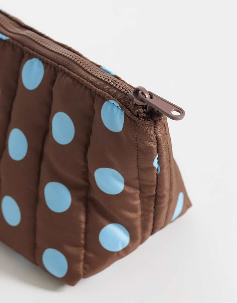 Pochette de maquillage basique à pois