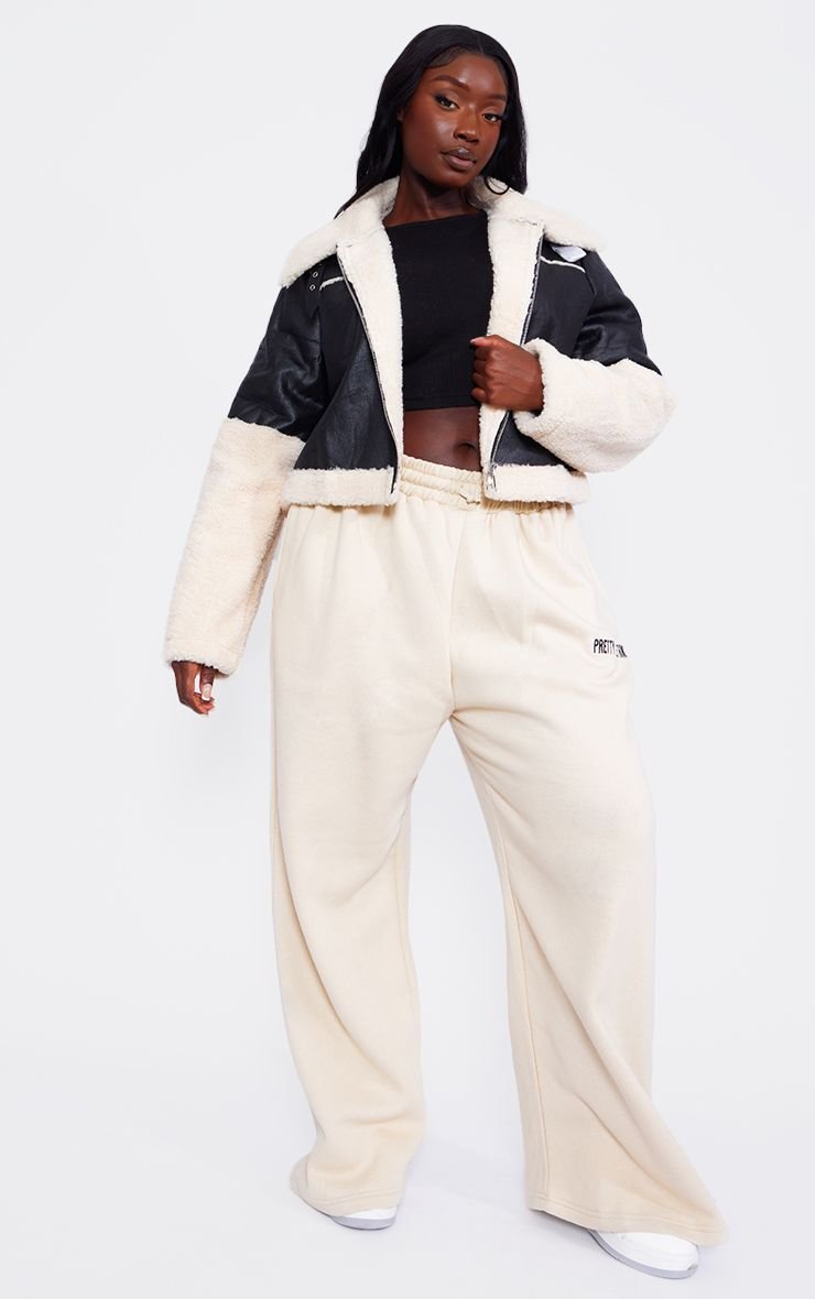 Blouson Aviateur Grande Taille Synthétique Avec Bordure Imitation Mouton