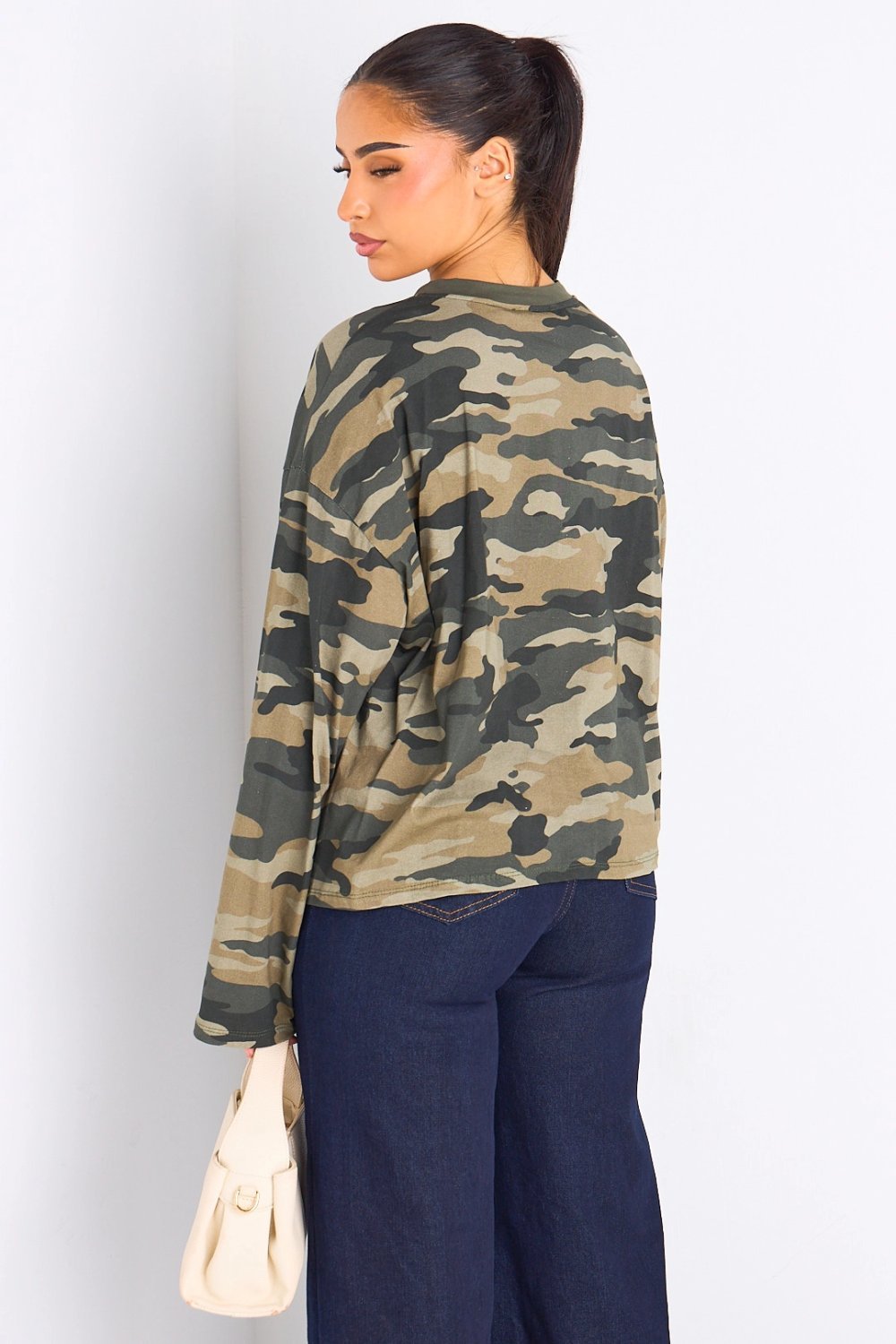Green camo long-sleeve T-shirt