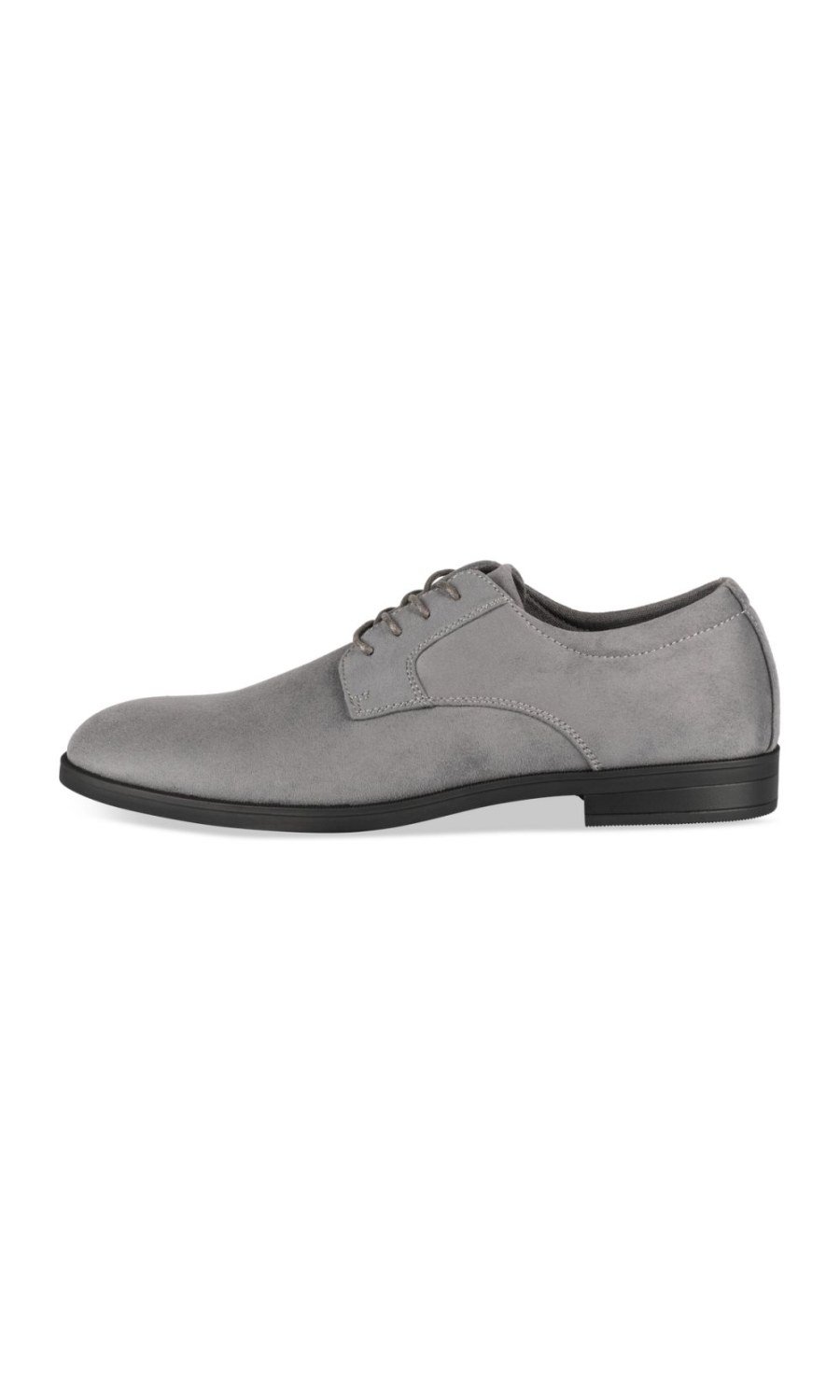 Derbies aspect suédine petit talon gris