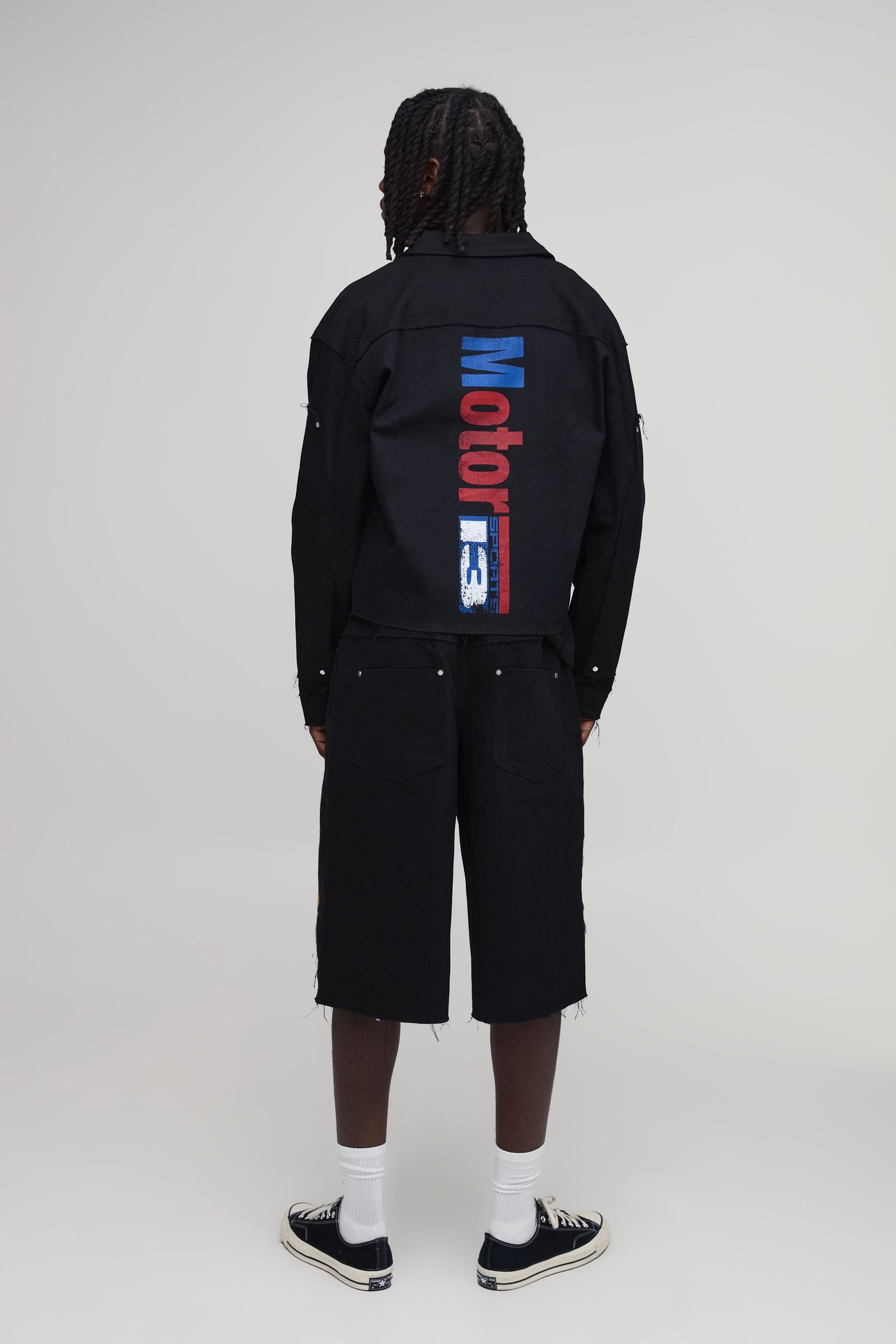 Surchemise oversize boxy b imprimé empilé
