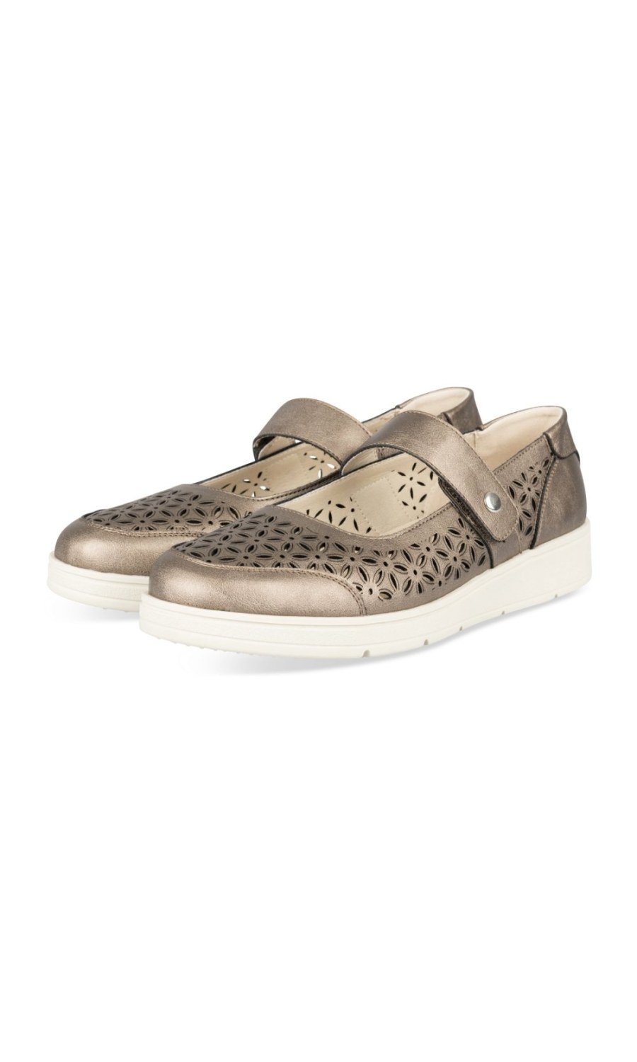 Bronze cut-out Mary Jane shoes