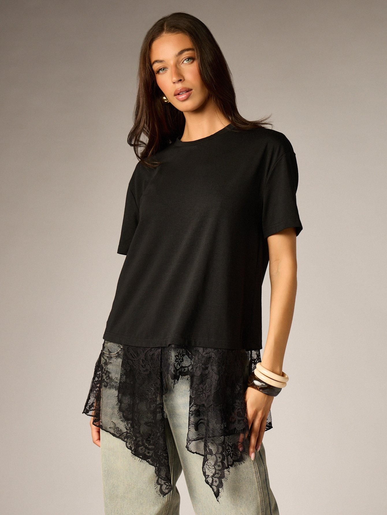 T-shirt oversize coupe boxy à col ras-du-cou