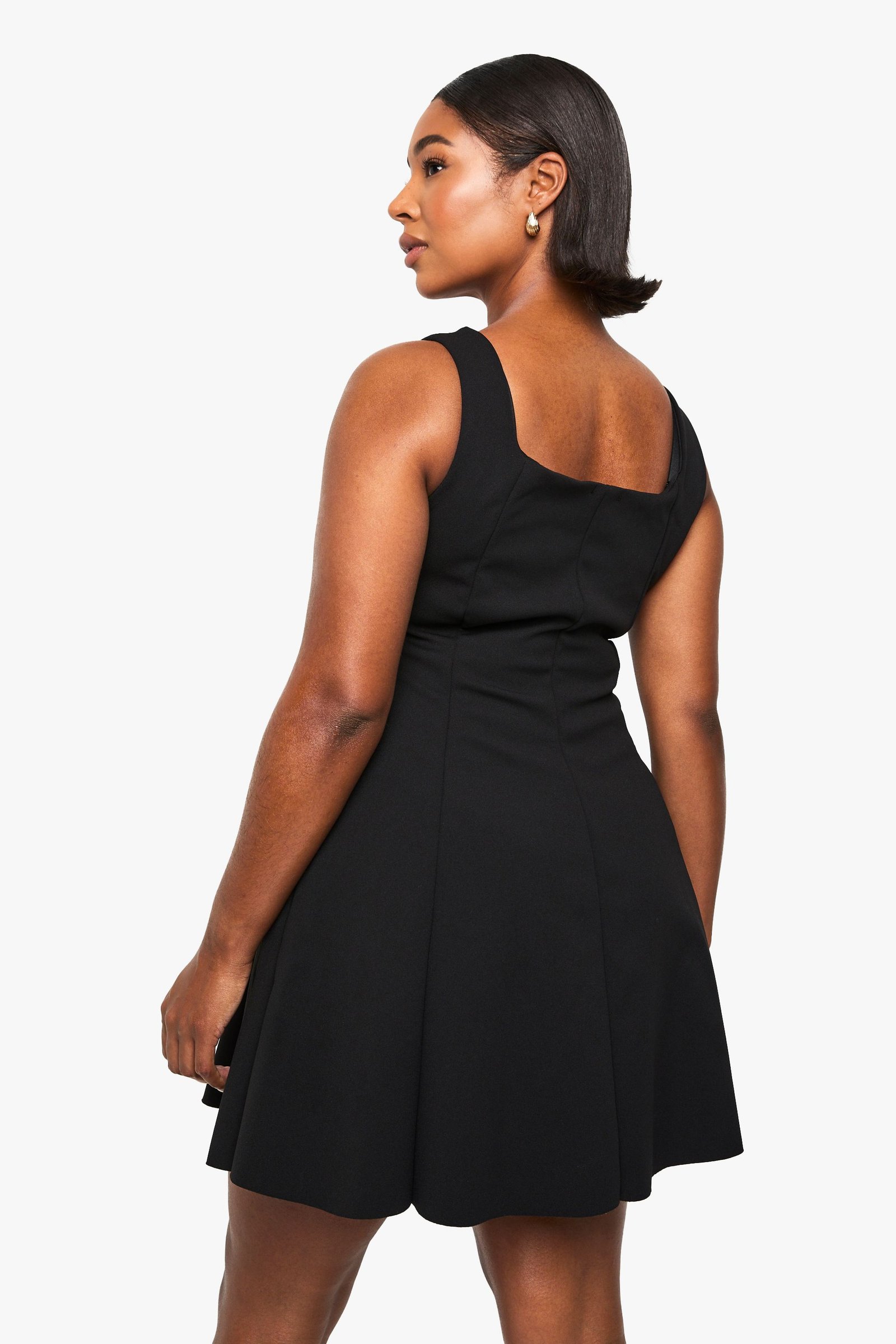 Robe mini skater à panneaux structurés - Grande taille