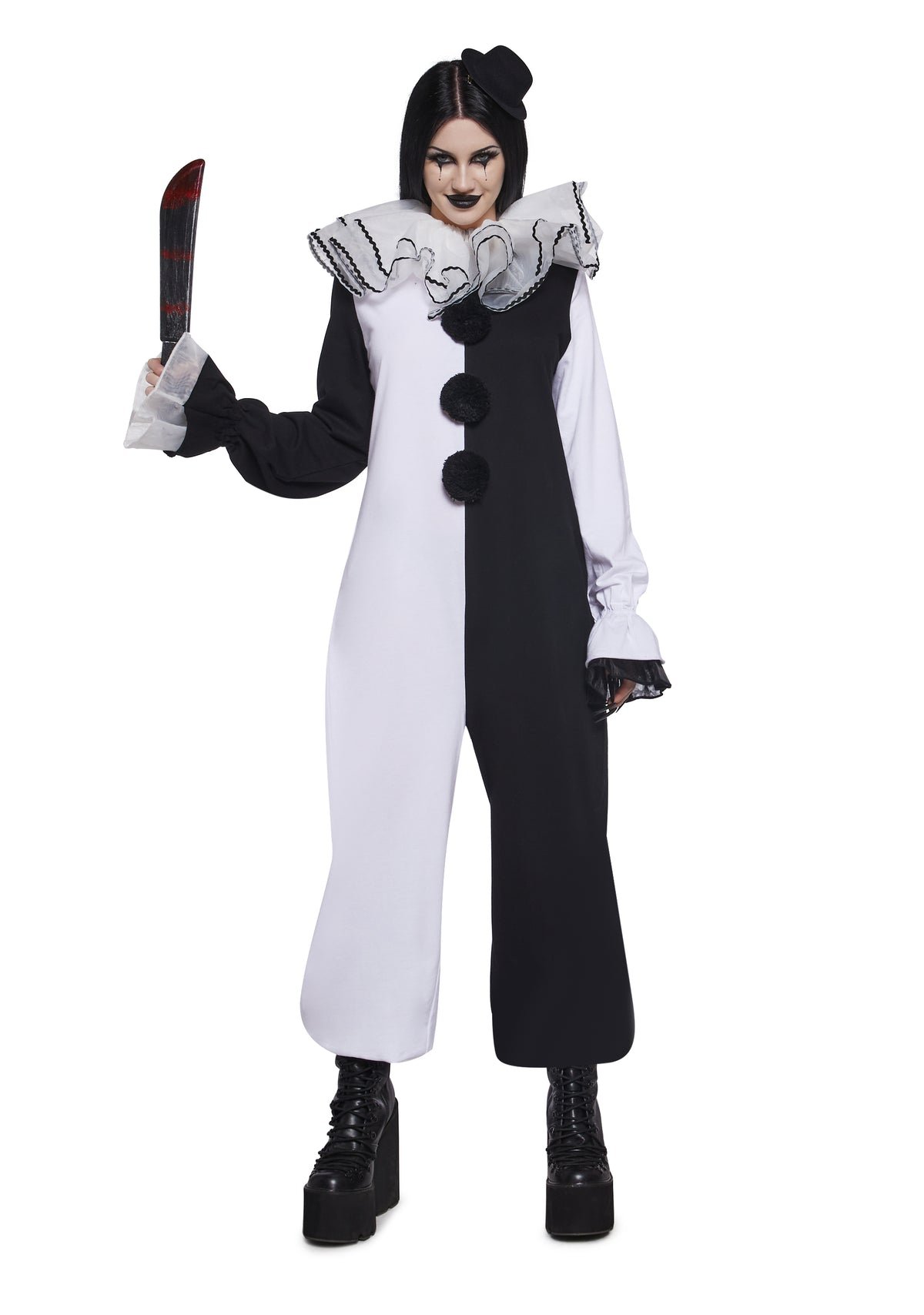 Colorful clown onesie costume