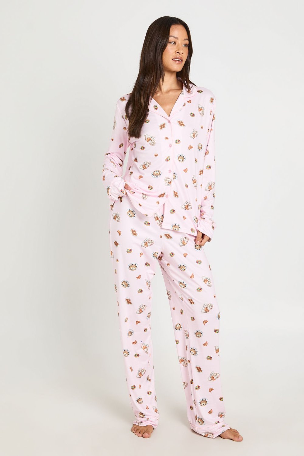 Pyjama haut et pantalon imprimé petit-déjeuner - Tall