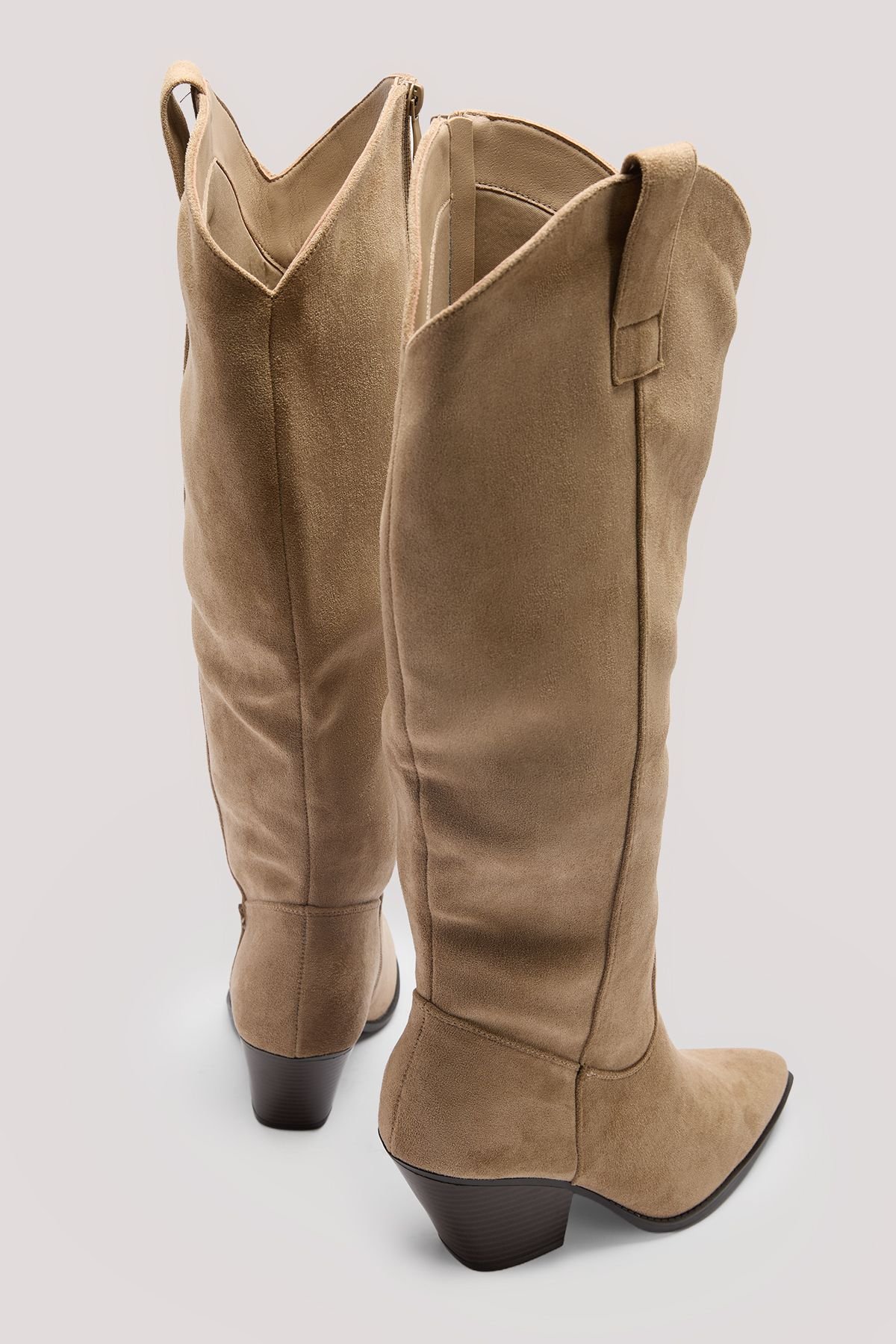 Bottes western hautes en similicuir basiques