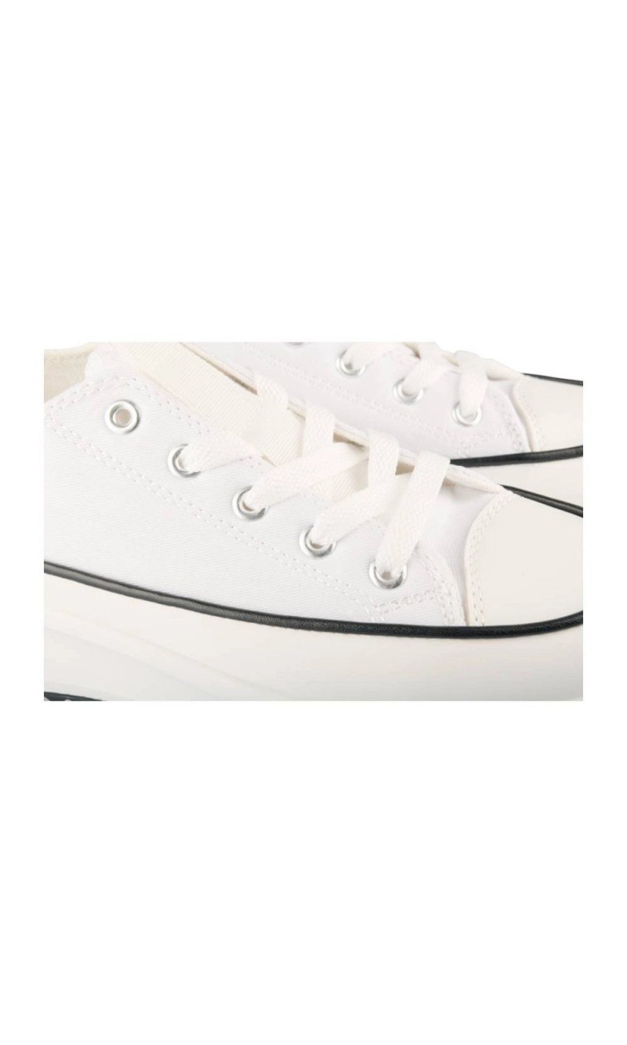 White canvas cleated platform sneakers