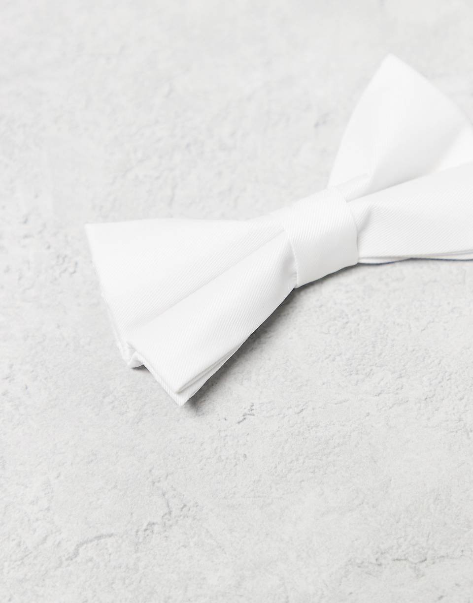 Nœud papillon en satin - Blanc