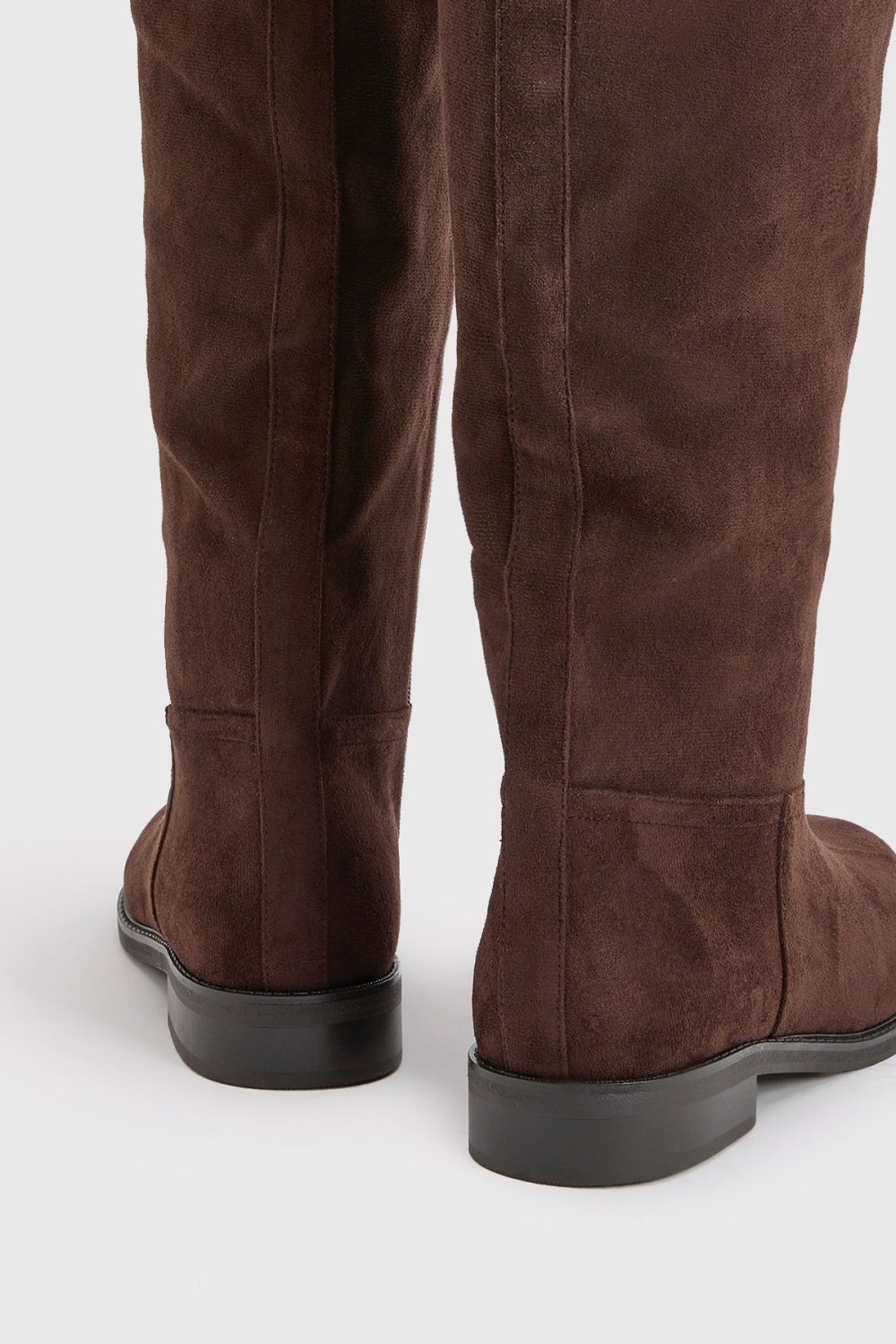 Faux suede knee-high boots