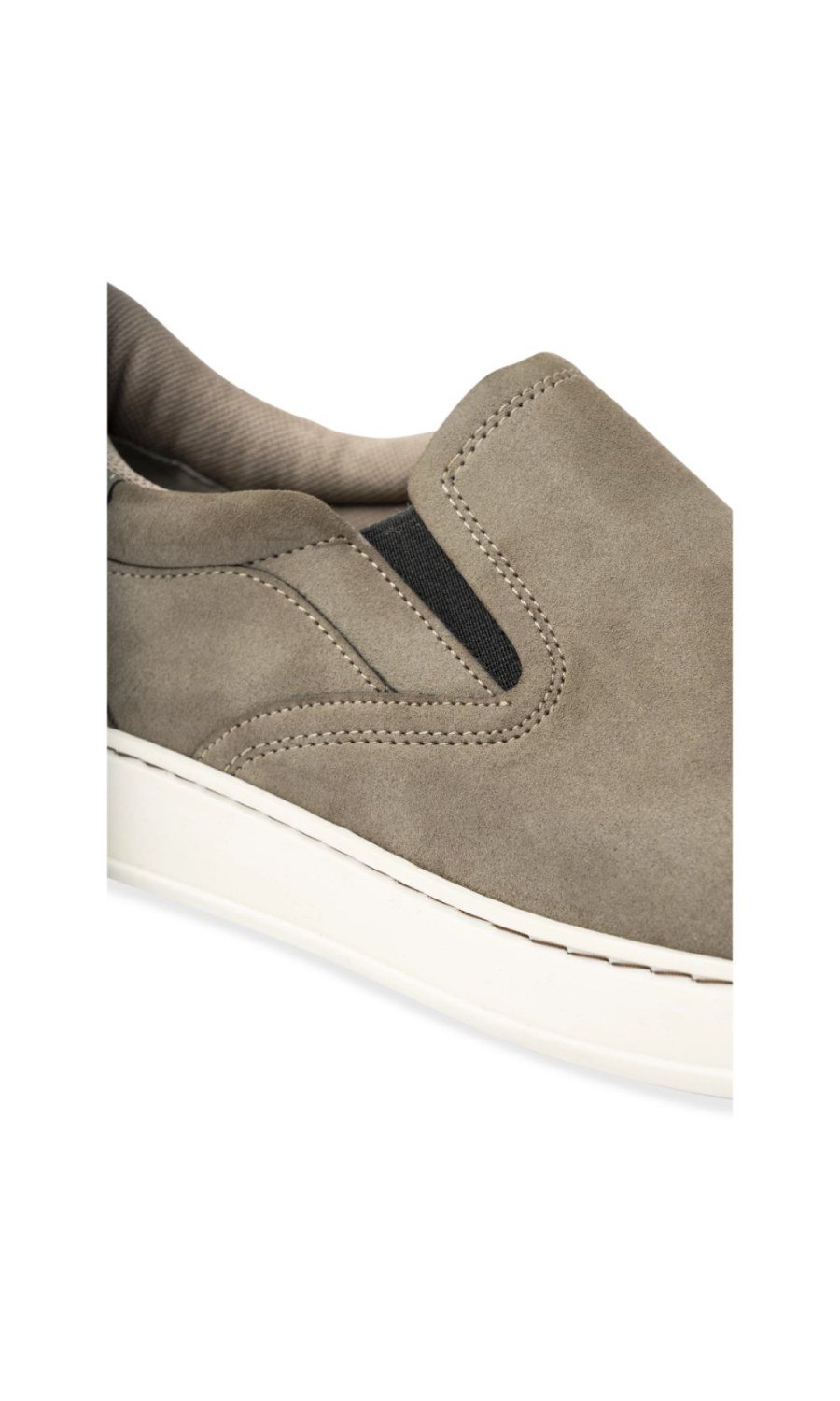 Taupe elasticated casual slip-ons