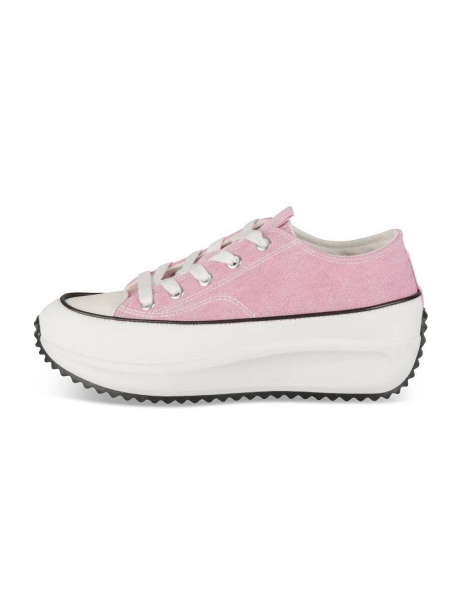 Baskets plateforme msnna b toile mauve