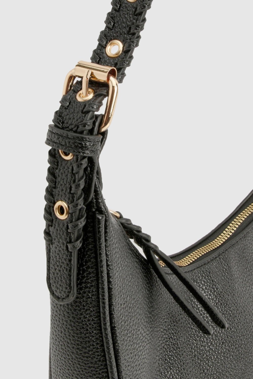 Sac dyal lktef f similicuir b pompons