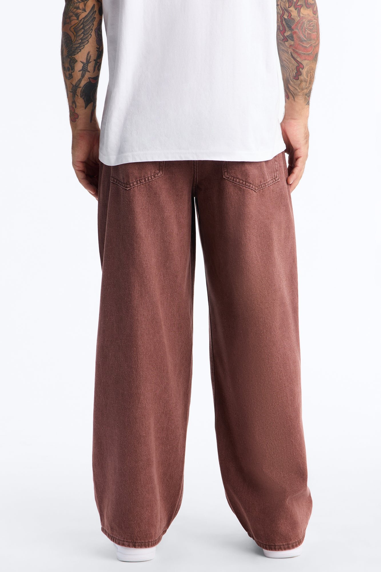 Jean baggy 7mer brique délavé