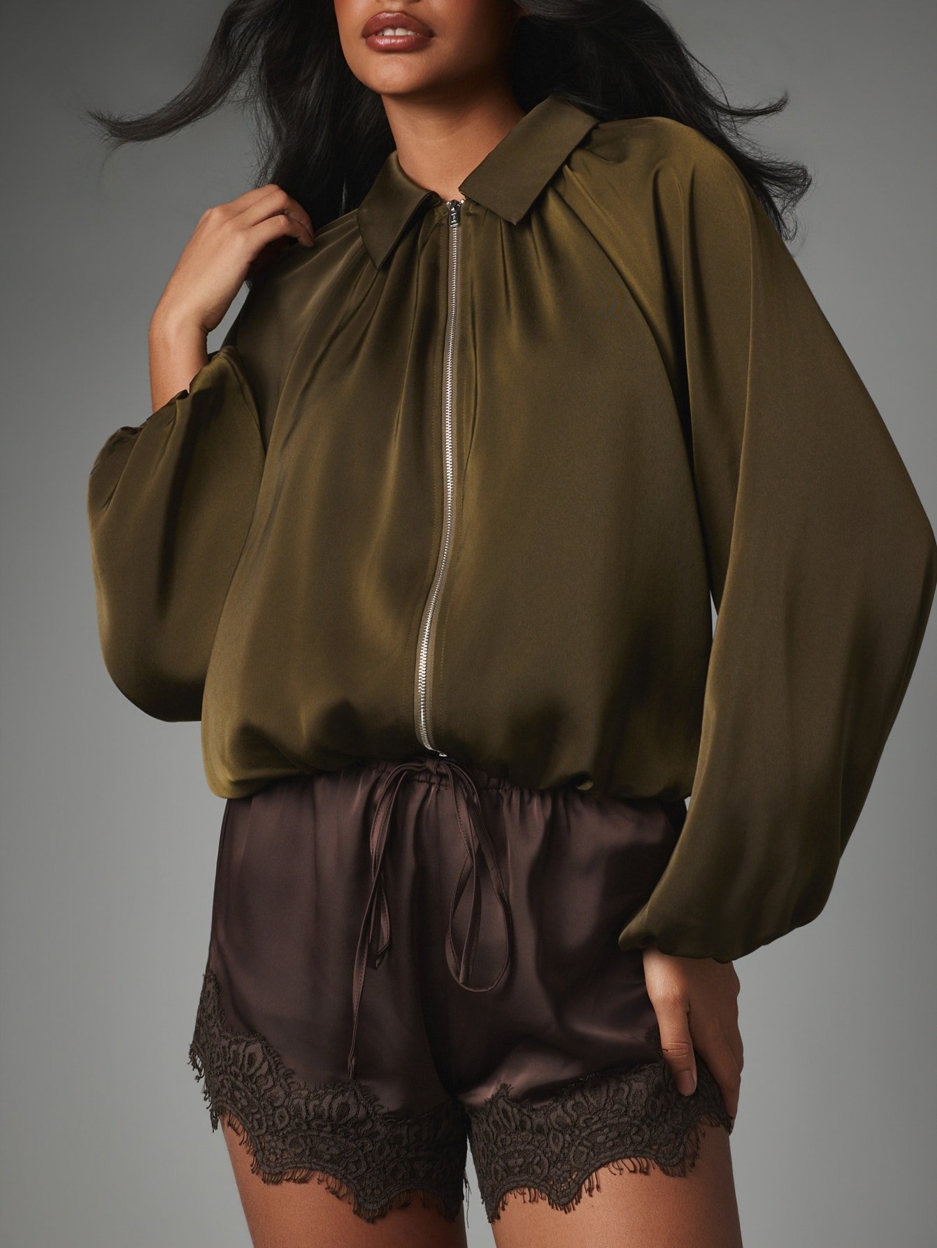 Veste satan tarf bouffant w kmam raglan