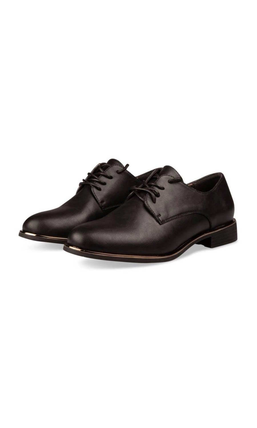 Dark brown derbies with metallic trim