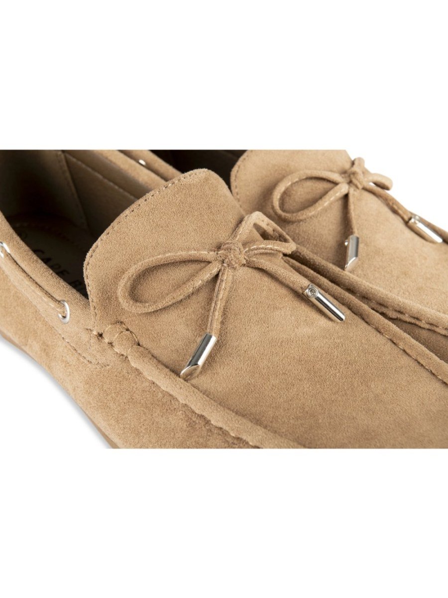 Mocassins b nœud b7al suédine camel