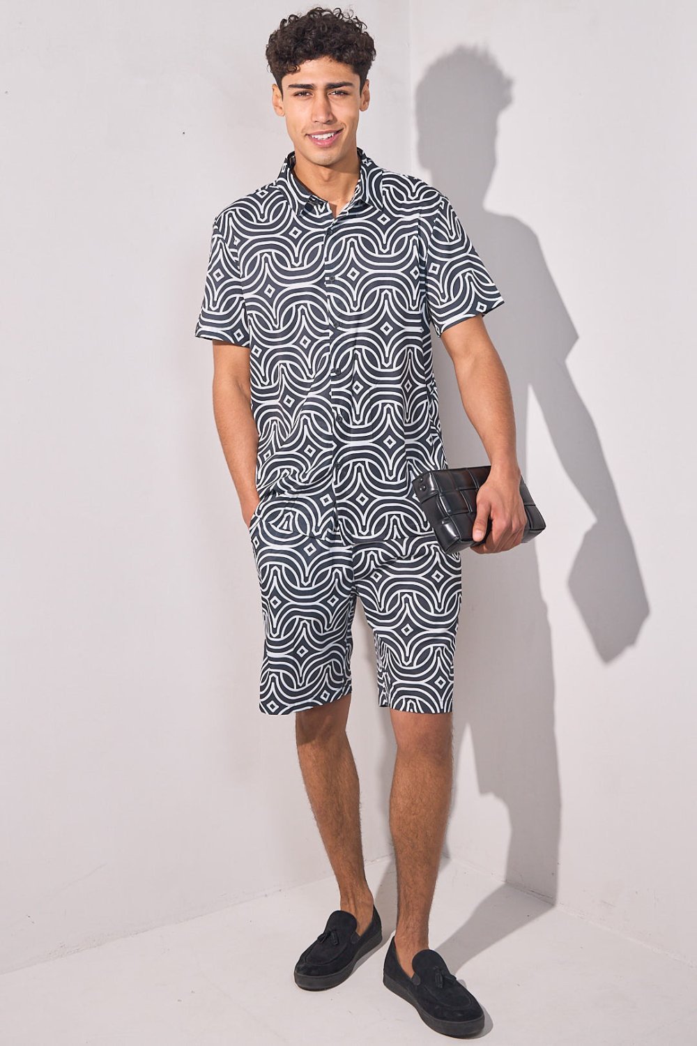 Ensemble chemise w short motifs géométriques k7el