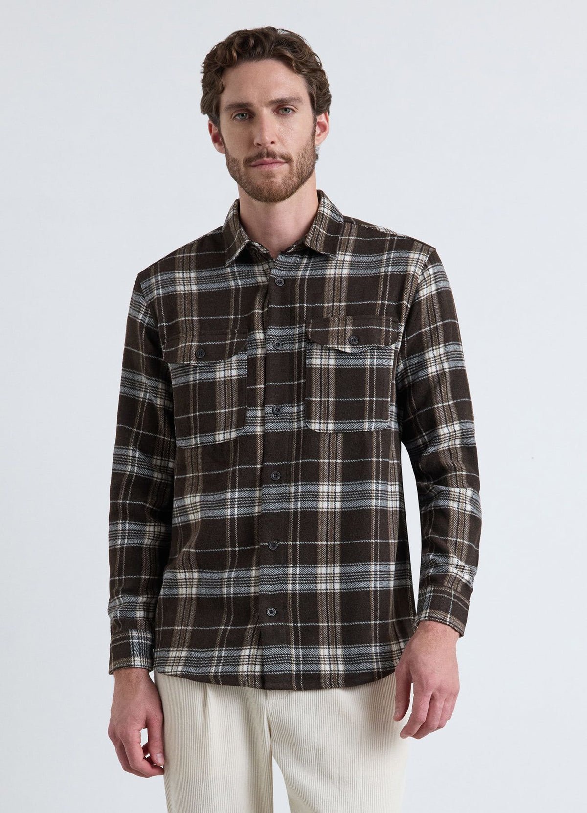 Checked shirt with flap pockets