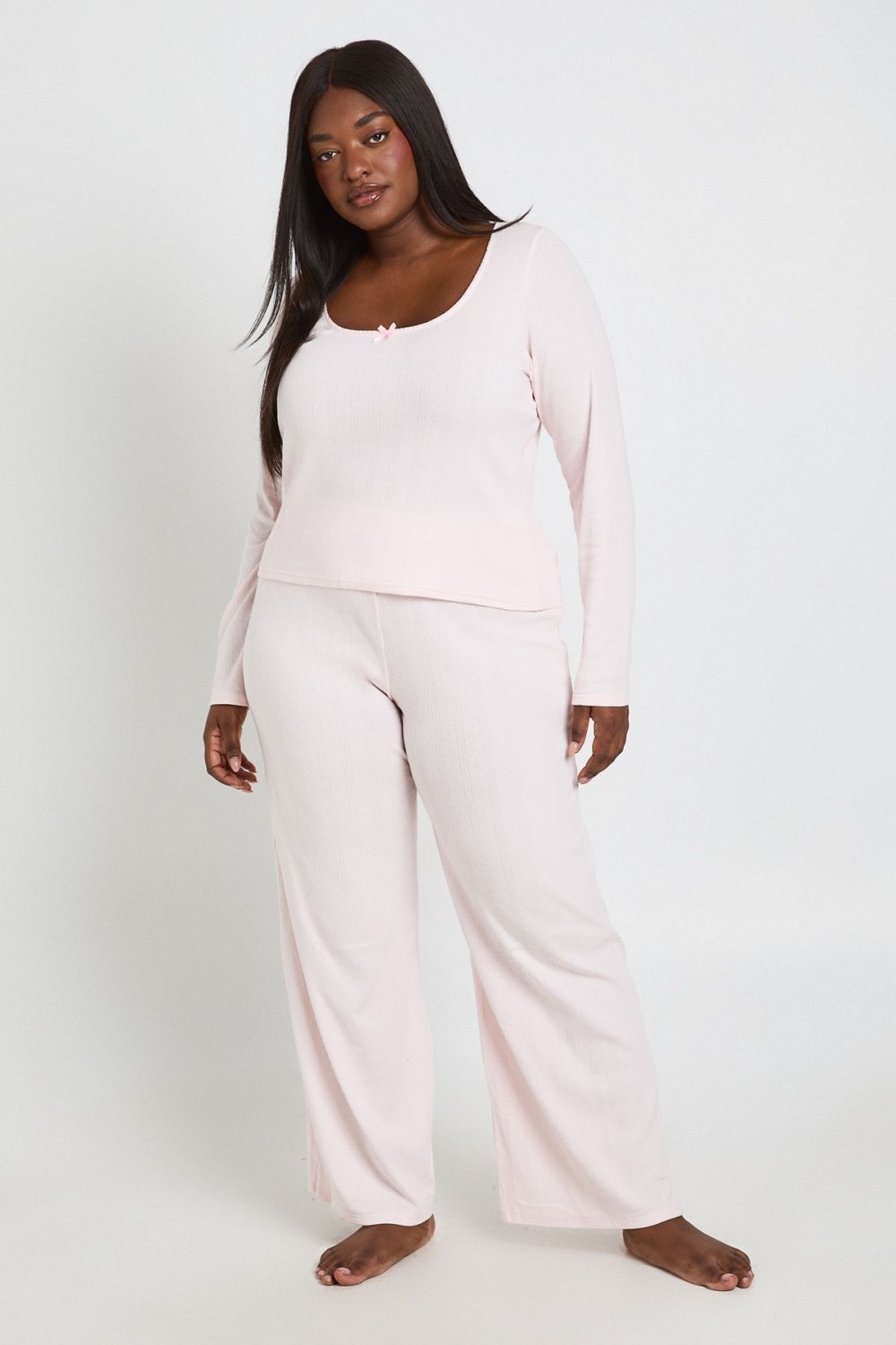 Bas de pyjama rose pâle - Grande taille