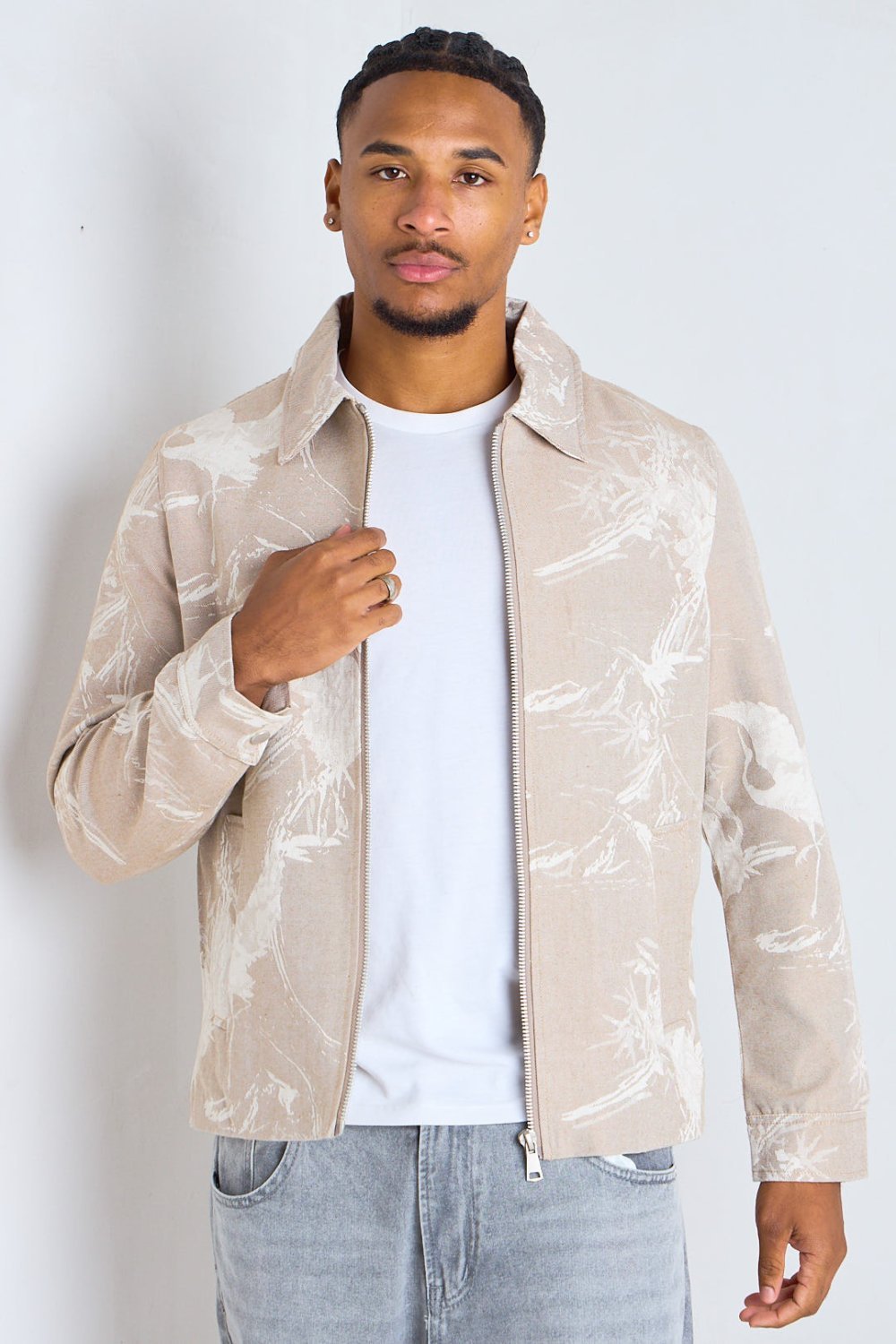 Veste b zip mtob3a b col à rabats beige