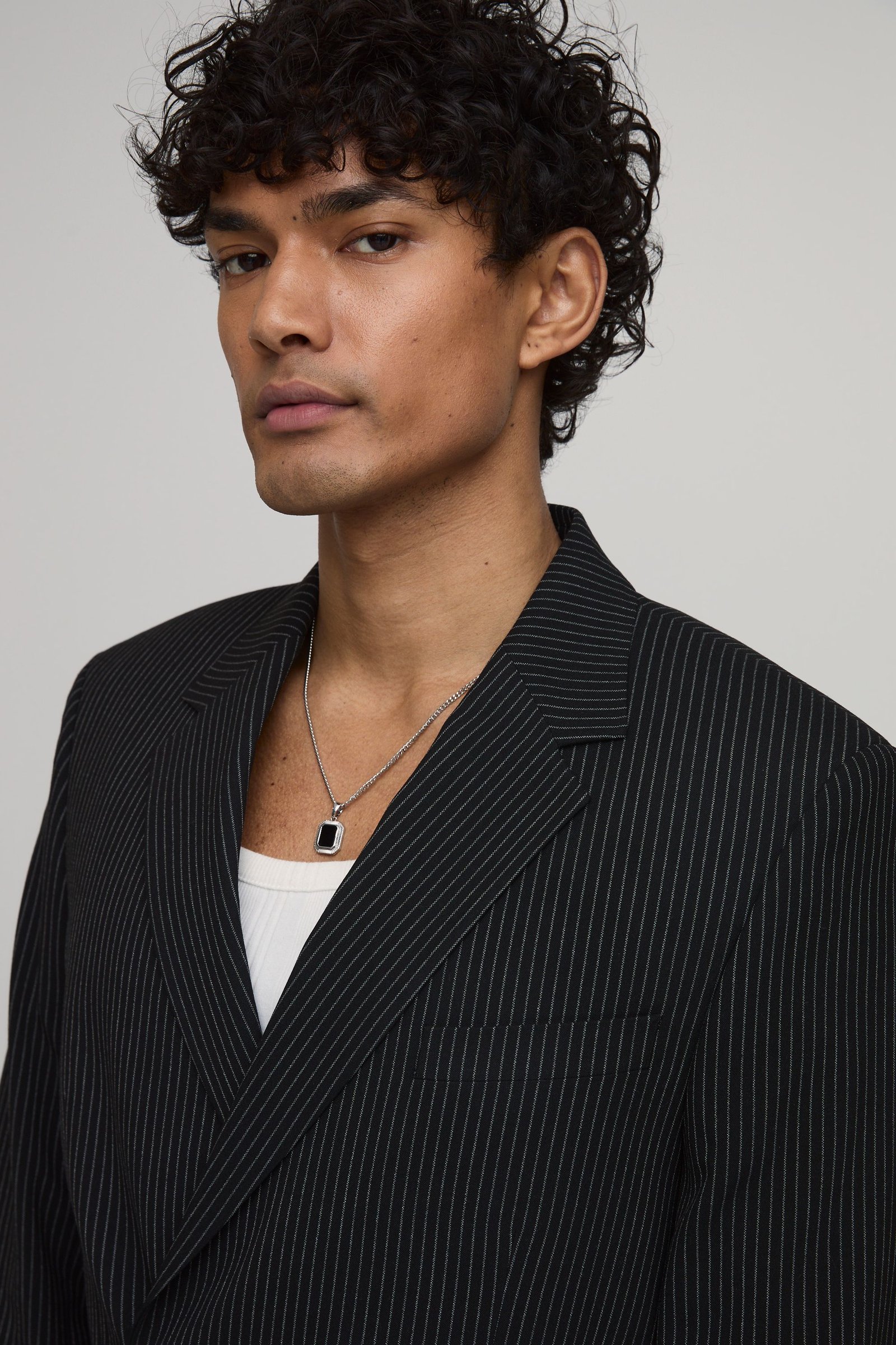 Blazer croisé à rayures tennis et boucle