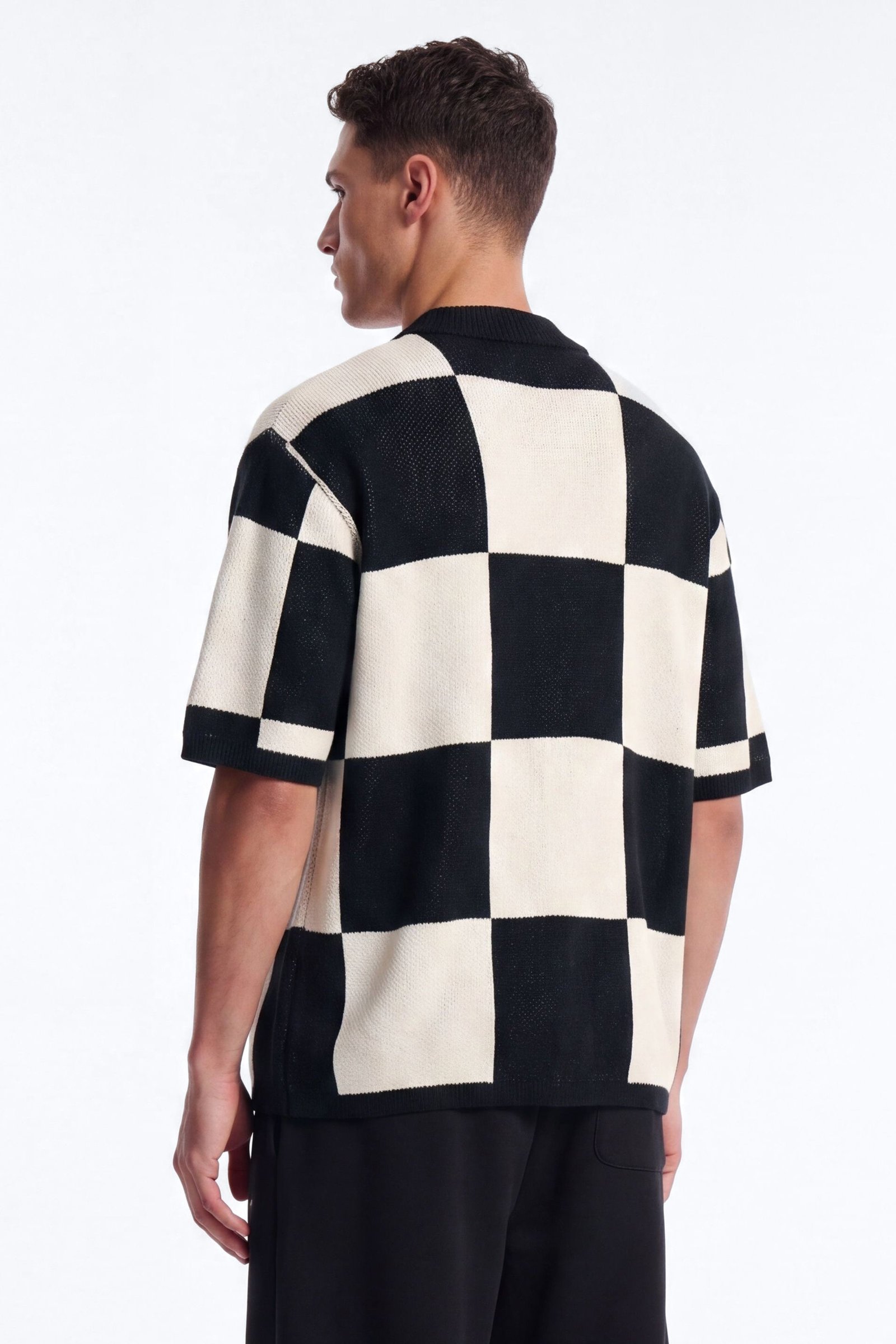 Saints checked zip-up shirt