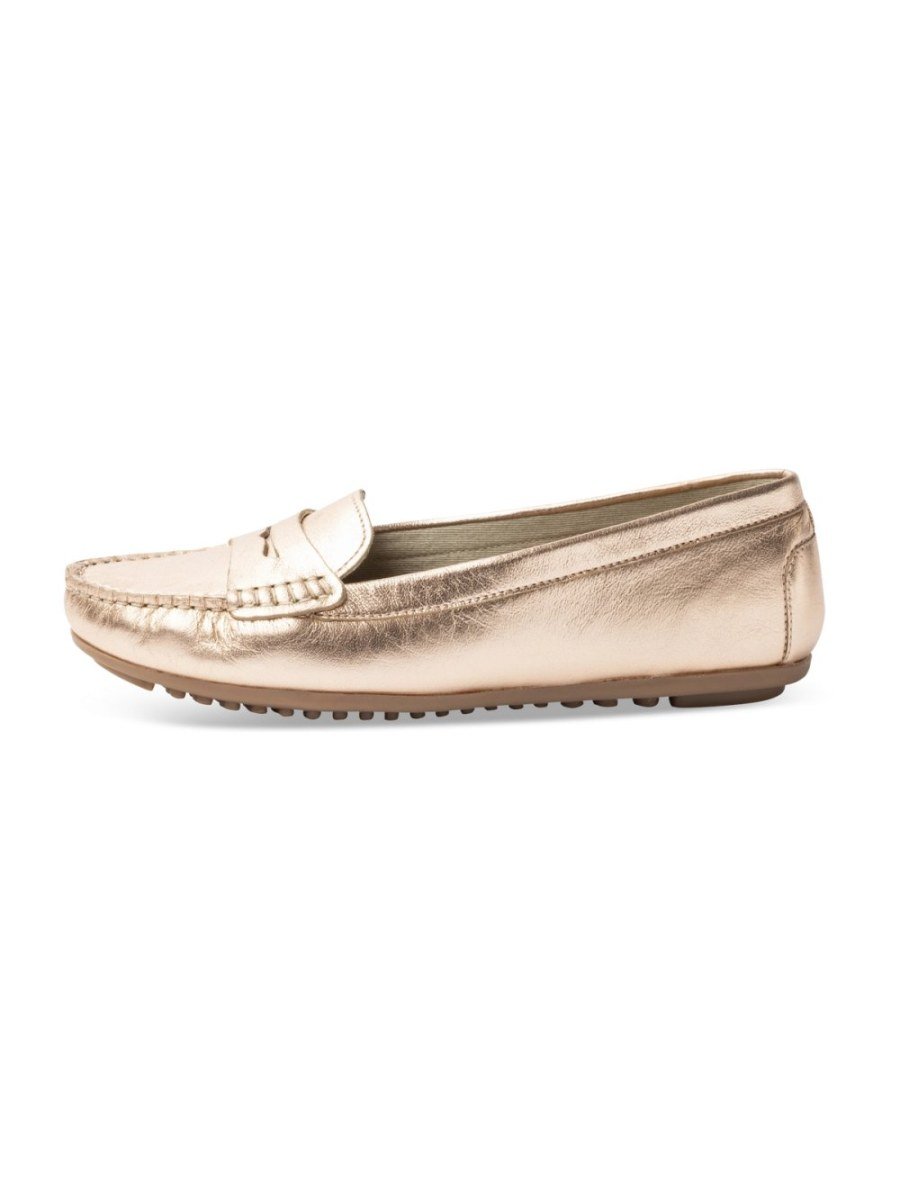 Mocassins métallisé b bride rose gold
