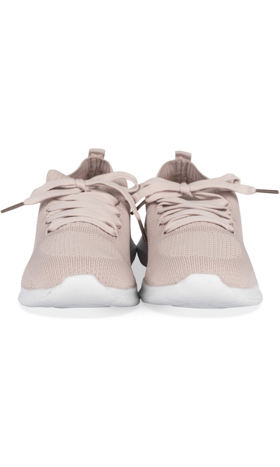 Powder pink knit lace-up sneakers