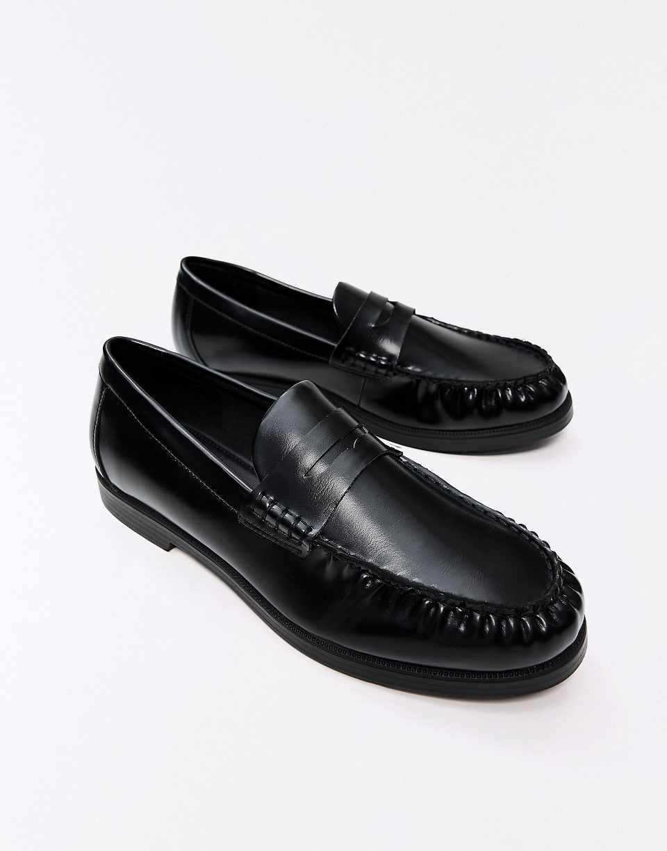 Ruched Loafers - Black