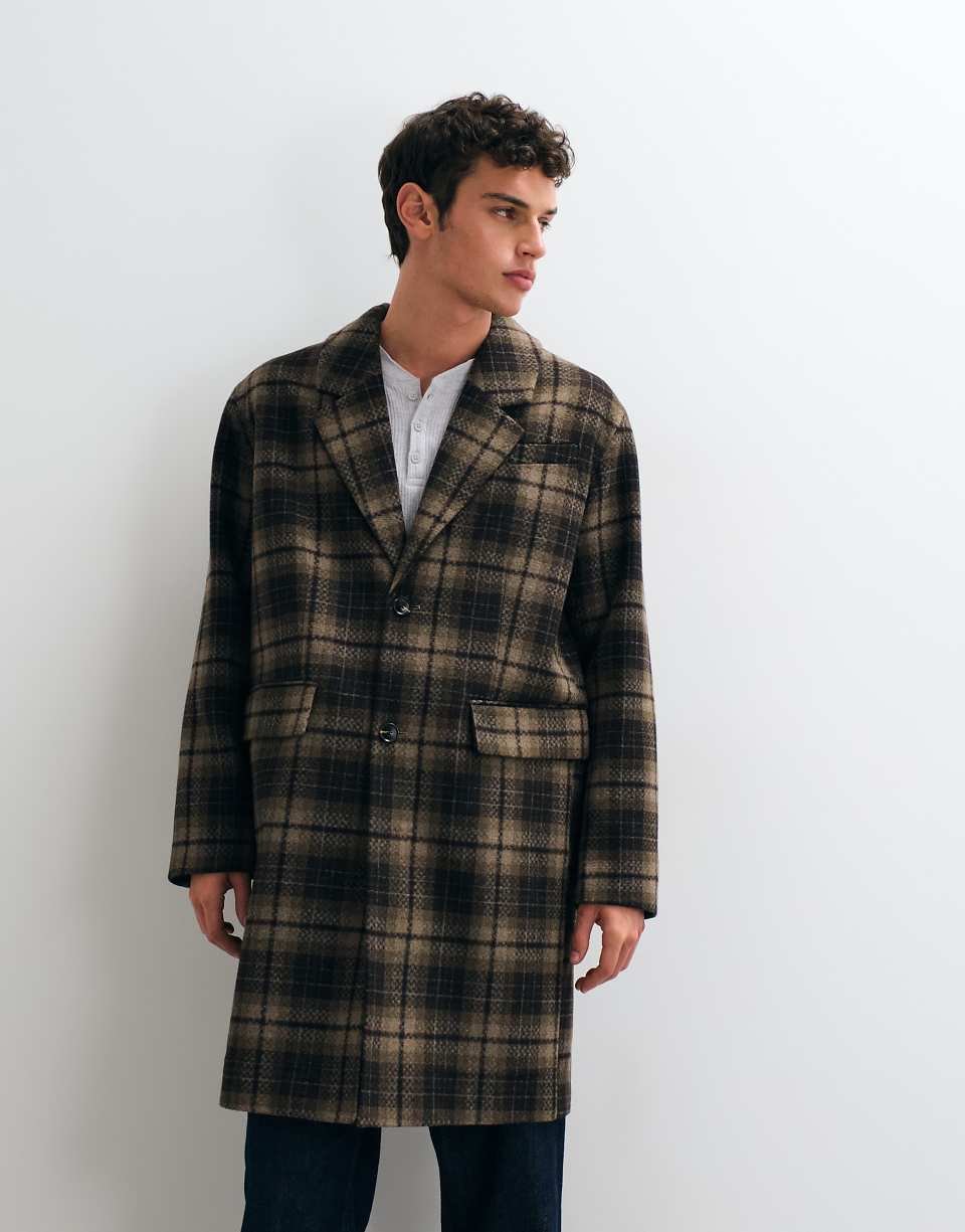 Manteau twil f souf mkhlot b carreaux neutres