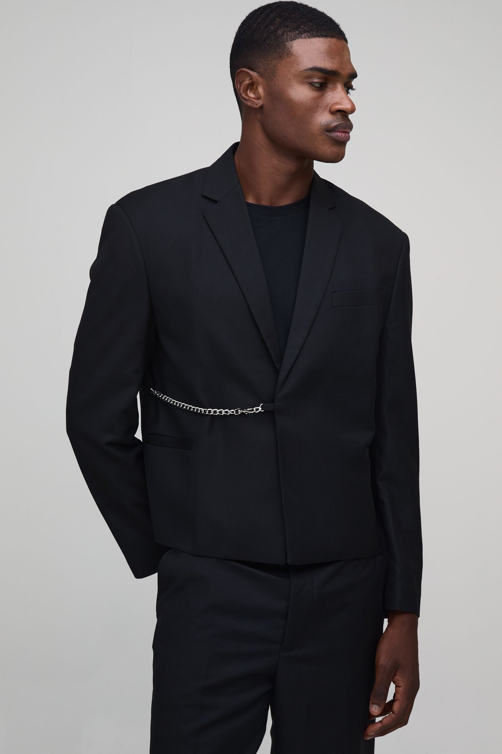 Veste de costume oversize à chaîne