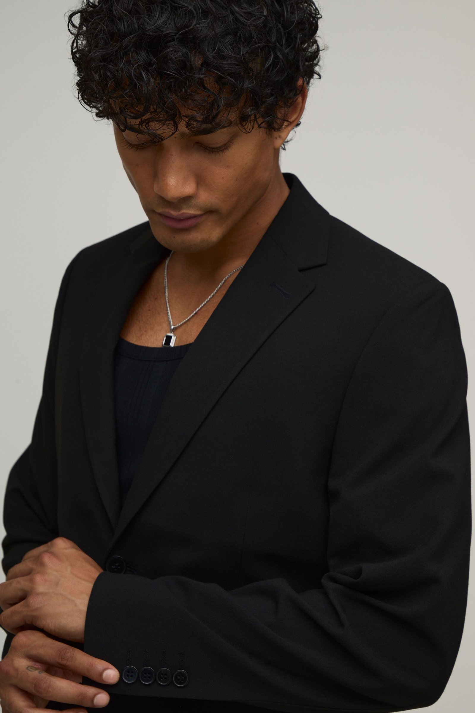 Veste De Costume Ajustée Courte À Coupe Boxy